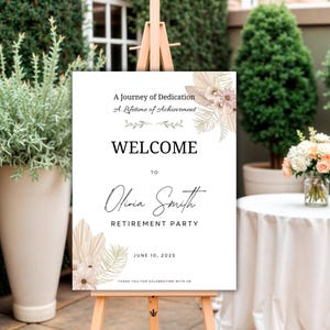Retirement Party Welcome Sign, Retirement Celebration Poster, Custom Photo Sign, Printable Retirement Sign