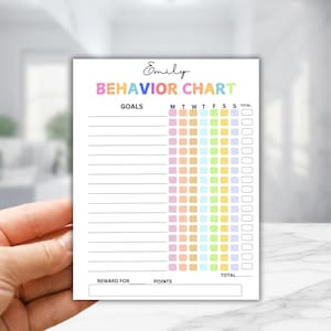 Printable Kids Behavior Chart: Weekly Responsibility Checklist (US Letter PDF, Editable Canva Template)