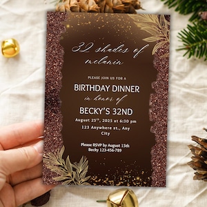 Editable Shades of Melanin Dinner Invitation | Birthday Dinner Party Invite | Shades of Brown Adult Celebration | Girls Night Template