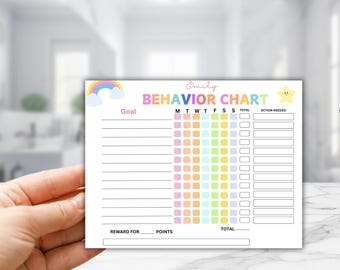 Editable Kids Behavior Chart: Weekly Chore List, US Letter (PDF Template)