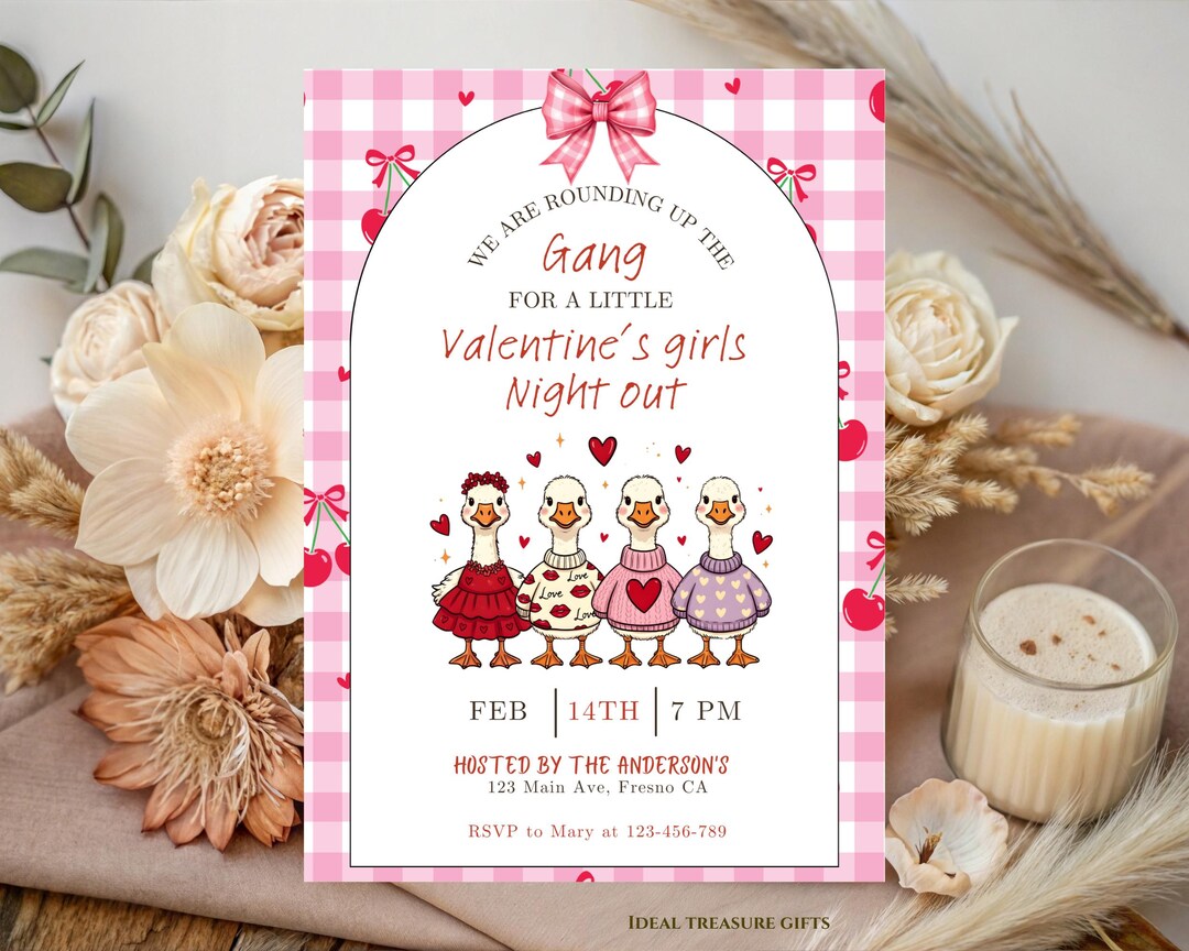 Galentine’s Girls Night Out Invitation | We’re Rounding up the Gang ...