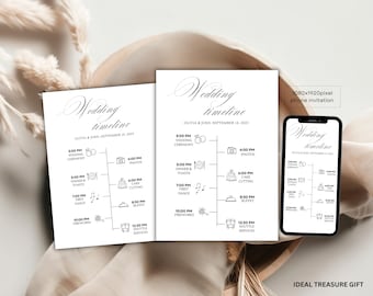 Editable Wedding Timeline Bundle: Order of Events Sign (Digital Download)