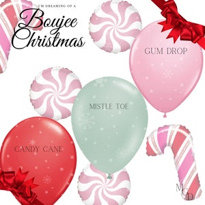 Boujee Christmas Balloon Kit/Pink and Red Christmas Balloons/Girly Christmas DIY Balloon Kit/ Pink Christmas Balloons