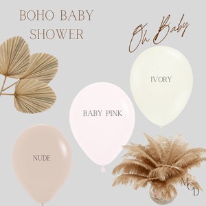 Kit de guirnalda de globos DIY para baby shower de niña boho