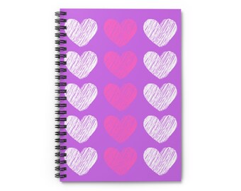 Hearts Spiral Notebook - Ruled Line