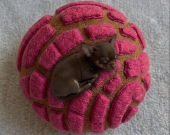 Cama única para perros con forma de concha de pan dulce para mascotas pequeñas - Regalo mexicano de pan dulce - Cama con forma de pastel