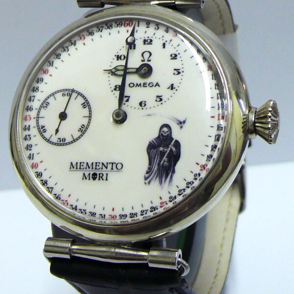 Swiss Omega Regulator Watch: Memento Mori Dial, Oversized Gents Wristwatch