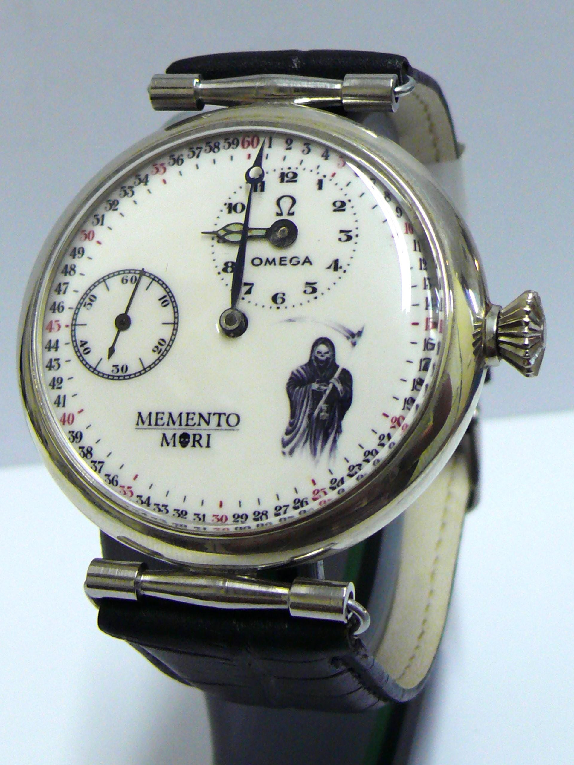 Swiss Omega Regulator Watch: Memento Mori Dial, Oversized Gents 