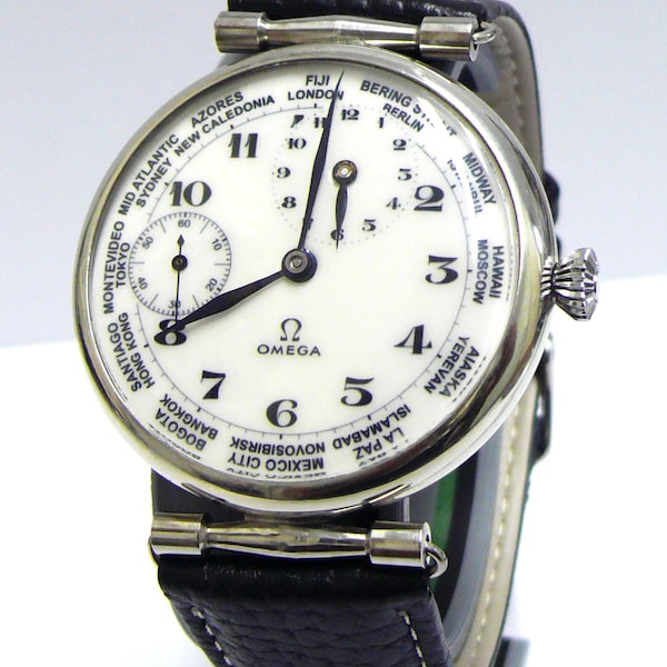 Ω OMEGA World Time Swiss High Grade Gents Oversized wristwatch *SERVICED* 1930's