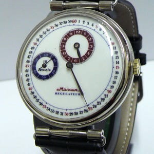 Molnija/Molnia REGULATEUR (Regolatore) SOVIET GENTS Orologio da polso oversize *Revisionato* 18 anni. Anni '70