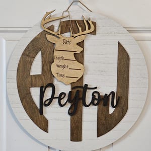Monogram baby door hanger, personalized hospital door hanger, birth announcement door hanger