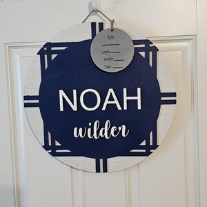 Monogram door hanger, hospital door hanger, baby hospital birth stat door hanger, baby shower gift