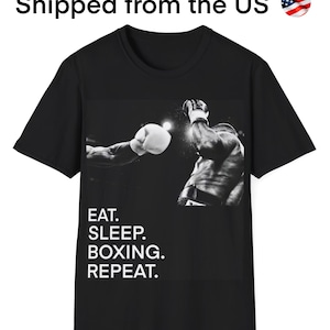 Boxing T-Shirt, Vintage Boxing, Boxer Gift, Eat Sleep Boxing Tee, Gym Tee, Cute Sports Shirt, Exercise Shirt, Workout Top, Boxing Ring