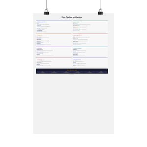 Data Pipeline Architecture Poster | ETL ELT Reference, Batch Streaming (Print)