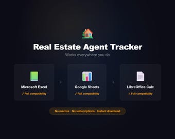 Real Estate Agent Spreadsheet | Commission Tracker, Deal Pipeline, Expense Log, Mileage (Google Sheets Excel)