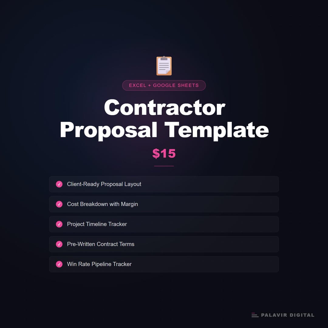 Contractor Proposal Template | Cost Breakdown, Timeline, Contract Terms ...