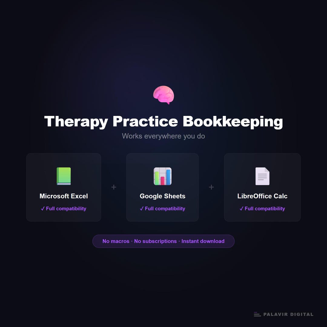 Therapy Practice Bookkeeping Spreadsheet | CPT Codes, Claims, Superbill ...