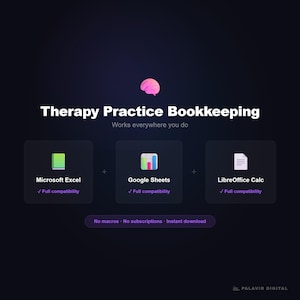 Therapy Practice Bookkeeping Spreadsheet | CPT Codes, Claims, Superbill (Excel, Google Sheets)