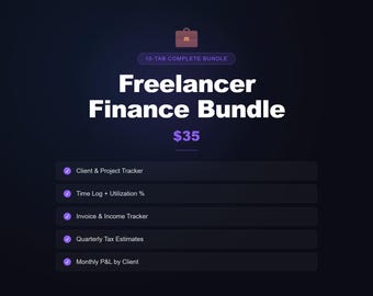 Financieringsbundel freelancer | Spreadsheet factuur, onkosten, belasting, kilometerstand