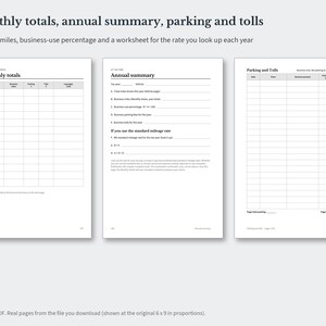 Printable Mileage Log PDF, Business Mileage Tracker for Self Employed and Gig Drivers, Odometer Log Book, Instant Download image 4