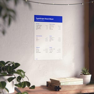 TypeScript Cheat Sheet Poster | Developer Type Reference | Programmer Wall Art zdjęcie 14