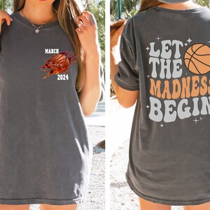 Let The Madness Begin Shirt, March 2024 Madness Shirt, Kids Basketball Shirt, Funny Basketball Shirt,College Basketball,Basketball Lover Tee zdjęcie 6