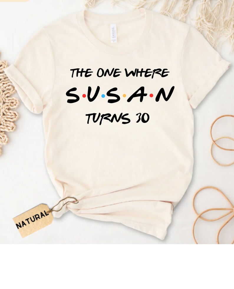 Custom The One Where Turns 30 40 50 Shirt, Personalized Birthday Shirt, Friends Birthday Shirt, Friends Theme Party Tee, 30th Birthday Shirt zdjęcie 1