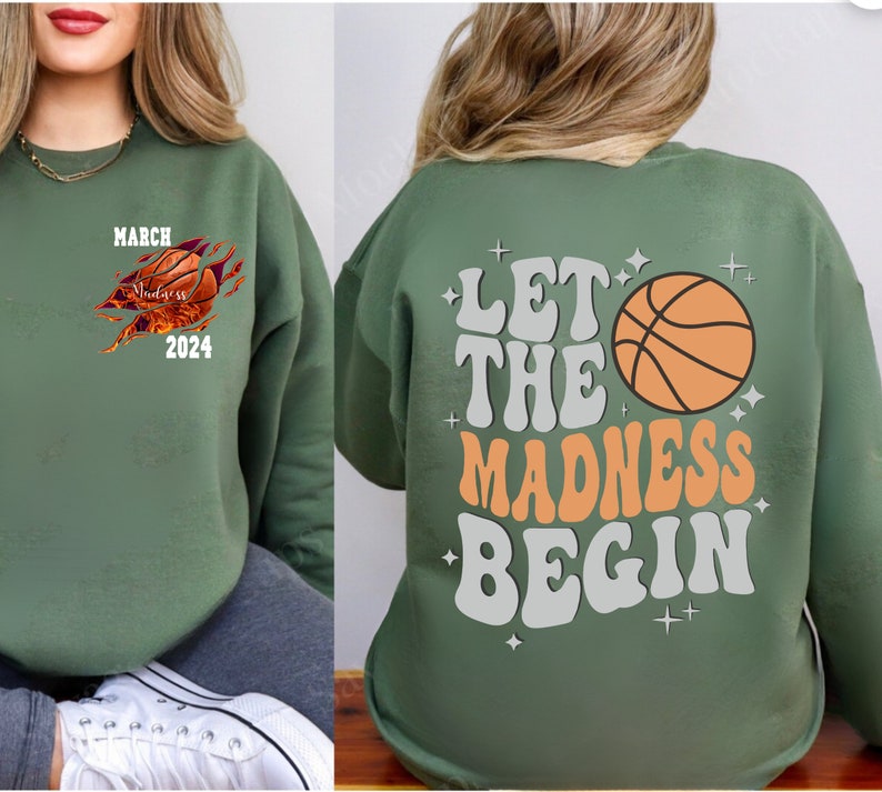 Let The Madness Begin Shirt, March 2024 Madness Shirt, Kids Basketball Shirt, Funny Basketball Shirt,College Basketball,Basketball Lover Tee zdjęcie 5