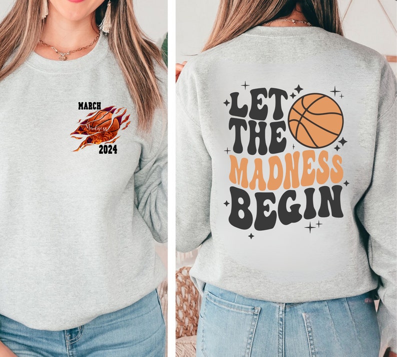 Let The Madness Begin Shirt, March 2024 Madness Shirt, Kids Basketball Shirt, Funny Basketball Shirt,College Basketball,Basketball Lover Tee zdjęcie 4