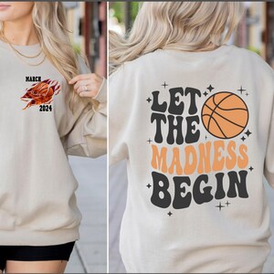 Let The Madness Begin Shirt, March 2024 Madness Shirt, Kids Basketball Shirt, Funny Basketball Shirt,College Basketball,Basketball Lover Tee zdjęcie 3
