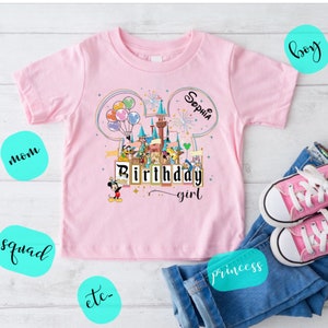Custom Disney Birthday Girl Shirt, Customized Birthday Shirt, Gift for Birthday, Birthday Girl Sweatshirt, Disneyland Birthday, Gift For Her image 2