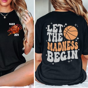 Let The Madness Begin Shirt, March 2024 Madness Shirt, Kids Basketball Shirt, Funny Basketball Shirt,College Basketball,Basketball Lover Tee zdjęcie 2