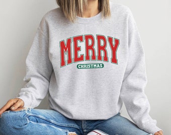 Merry Christmas Sweatshirt, Family Christmas Merry and Bright  Shirt, Christmas Sweatshirt, Christmas Sweatshirts for Women, Merry Xmas Tee