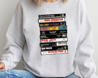 Vintage Cassette Tape Shirt, Gift For Old School Music Lovers Sweatshirt, 80's Rock Cassette T-Shirt, 80's Rock n Roll Shirt, Rock Tape Tee
