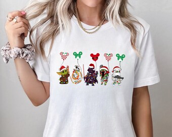 Star Wars Christmas Shirt, Disney Baby Yoda Christmas Sweatshirt, Funny Christmas Shirt, Xmas Party Tee, Disney Group Shirt, Xmas Disney Tee