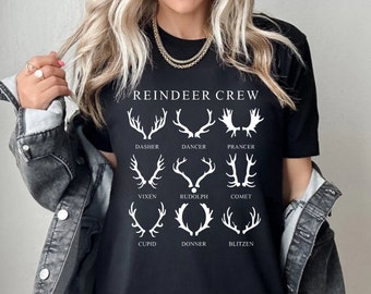 Christmas Reindeer Crew shirt, Reindeer Sweatshirt, Christmas Deer Shirt, Christmas Sweater, Christmas Family Gift, Reindeer Christmas Tee