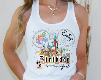 Custom Disney Birthday Girl Tank Top, Customized Birthday Shirt, Gift for Birthday, Birthday Girl Tank, Disneyland Birthday, Gift For Her