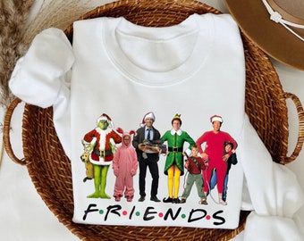 Christmas Friends Movie Sweatshirt, Friends Movie Characters Christmas Shirt, Vintage Movie Tee Shirt, Christmas Gift Sweater, Friends Fan