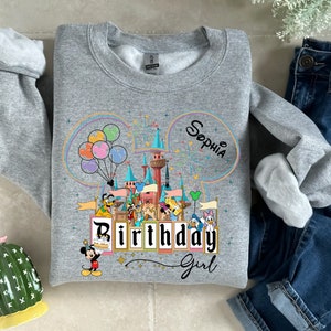 Custom Disney Birthday Girl Shirt, Customized Birthday Shirt, Gift for Birthday, Birthday Girl Sweatshirt, Disneyland Birthday, Gift For Her image 6