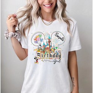 Custom Disney Birthday Girl Shirt, Customized Birthday Shirt, Gift for Birthday, Birthday Girl Sweatshirt, Disneyland Birthday, Gift For Her image 1