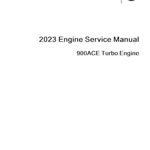 May include: A black and white image with the text "ROTAX" and "BRP" logos. The text "2023 Engine Service Manual 900ACE Turbo Engine" is below the logos.