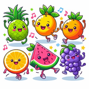 frutti danzanti, frutta danzante, frutta svg, frutta clipart, frutta png, frutta felice, svg, png, clipart, vettore, vettore di frutta