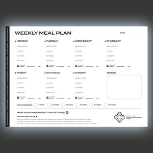 tygodniowy plan posiłków, 7-dniowy plan posiłków, tygodniowy plan posiłków, drukowany plan posiłków, drukowany tygodniowy plan posiłków, plan posiłków - PDF/LIST