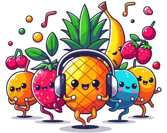 dancing fruits, dancing fruit, fruits svg, fruits clipart, fruits png, happy fruits, svg, png, clipart, vector, fruits vector
