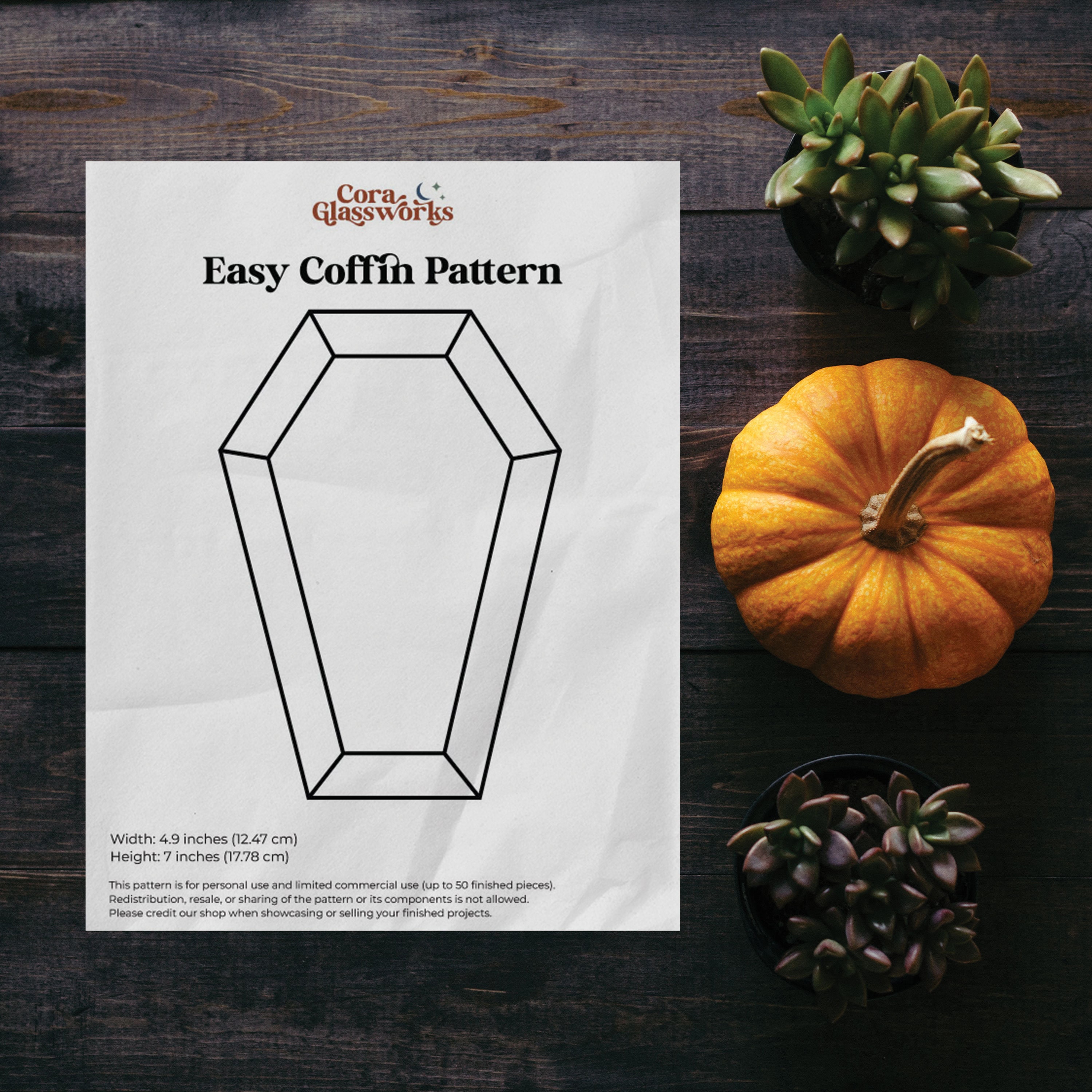 Coffin Stained Glass Patterns Multipack - Set of 4 with SVG - Thumbnail 2