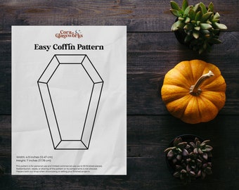 Easy Coffin Stained Glass Pattern with SVG