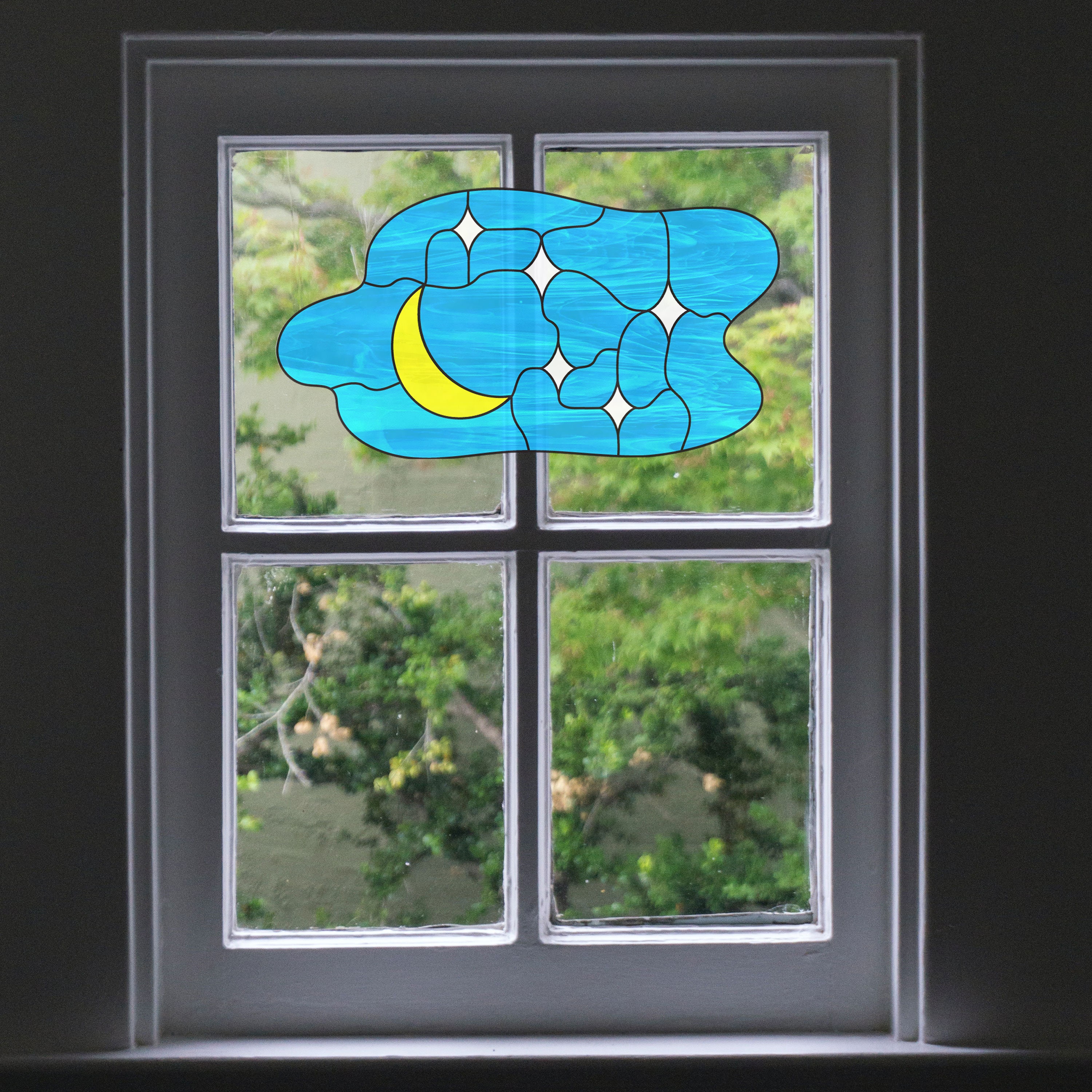 Celestial Night Sky Stained Glass Pattern with SVG - Thumbnail 2