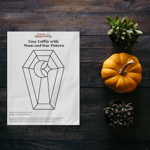 Easy Coffin with Moon and Star Stained Glass Pattern with SVG