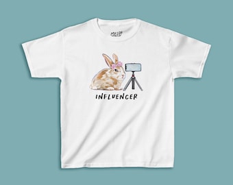 Camiseta de bebé conejito influencer, camiseta de bebé conejito, camiseta del reino animal, camiseta de bebé Y2K, camiseta corta de bebé, camiseta de conejo, camiseta icónica de bebé, camiseta de conejo mascota