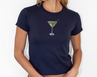 Babytröja med Martiniglas, Y2K-babytröja, smutsigt Martini-tryck, Martiniglas, Martini-tröja, babytröja med Martiniglas, Martini-cocktailtröja